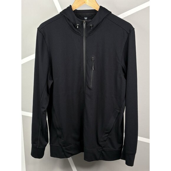 Mack Weldon Atlas Full Zip Hoodie Men’s M Black Stretch Wicking Workleisure - Picture 1 of 13